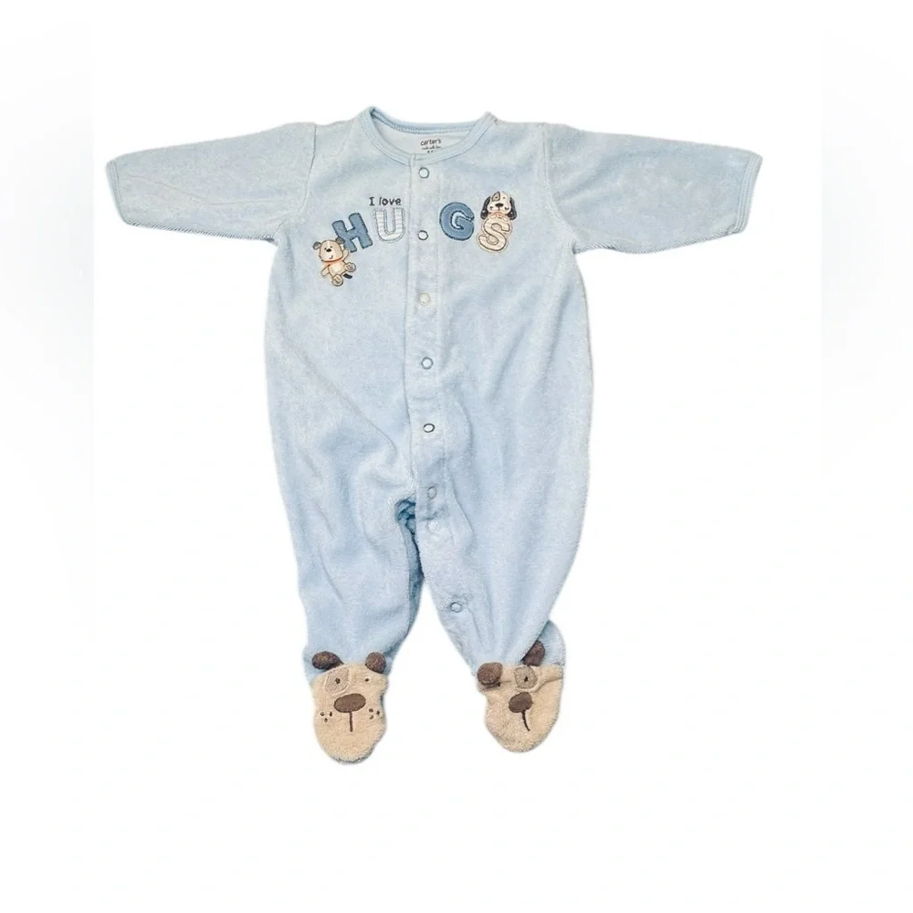🍼 Carter’s Baby Boys Footed Sleepers Lot (2-Pack) – Size 3 Months 💙